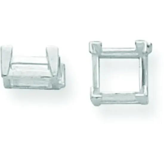 14K White Gold 4 Prong Princess Airline V-End Setting (1.25 To 7.00Mm) {1}