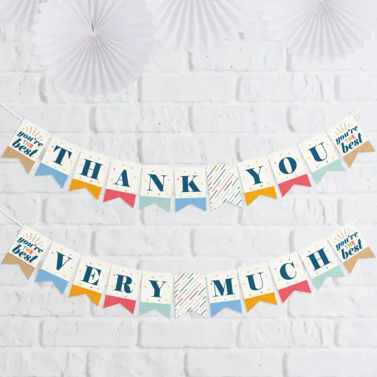 Big Dot of Happiness Thank You So Very Much - Gratitude Mini Pennant Banner - Thank You Very Much {1}