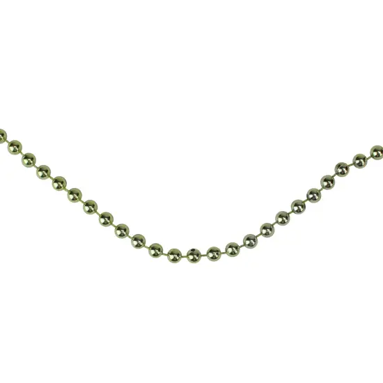 Northlight Shiny Metallic Beaded Christmas Garland - 15' x .25" - Lime Green - Unlit {3}