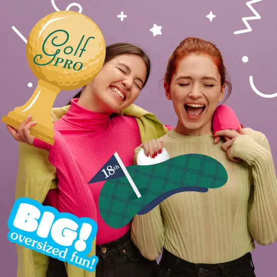 Big Dot of Happiness Par-Tee Time - Golf - Golf Ball, Trophy, and Flat Cap Decorations - Birthday or Retirement Party Large Photo Props - 3 Pc {3}