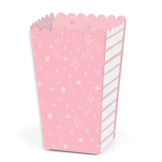 Big Dot of Happiness Pink Confetti Stars - Simple Party Favor Popcorn Treat Boxes - Set of 12 {1}
