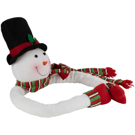 Northlight Plush Snowman Hugging Christmas Tree Topper - 45" - Unlit White {6}