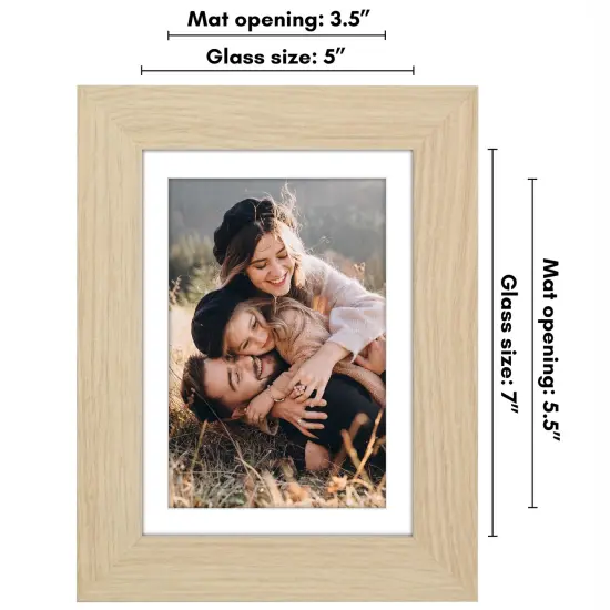 Americanflat Picture Frame with Wide Molding with Mat - Modern Wide Picture Frame - Plexiglass Cover - Hanging Hardware - Includes Easel {2}