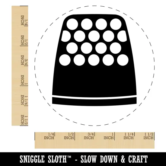 Thimble Sewing Self-Inking Rubber Stamp for Stamping Crafting Planners Black {1}