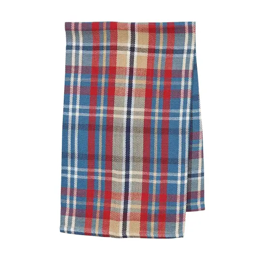 Rockwell Plaid July Fourth Woven Cotton Kitchen Towel {1}