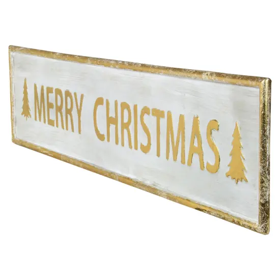 Northlight 48" Metallic Gold Merry Christmas Metal Wall Sign {5}