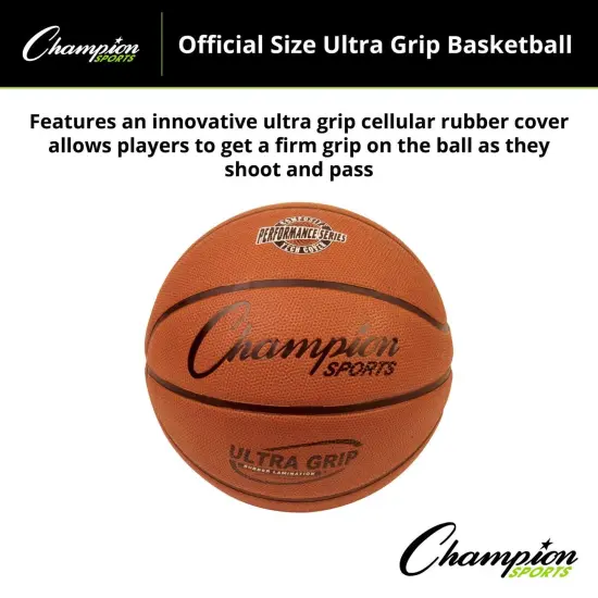 Ultra Grip Rubber Basketball with Bladder, Official Size 7 {5}
