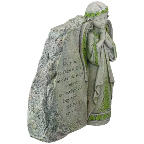 Roman 9.75" Gray Joseph's Studio Irish Blessing Angel Outdoor Patio Garden Statue {4}