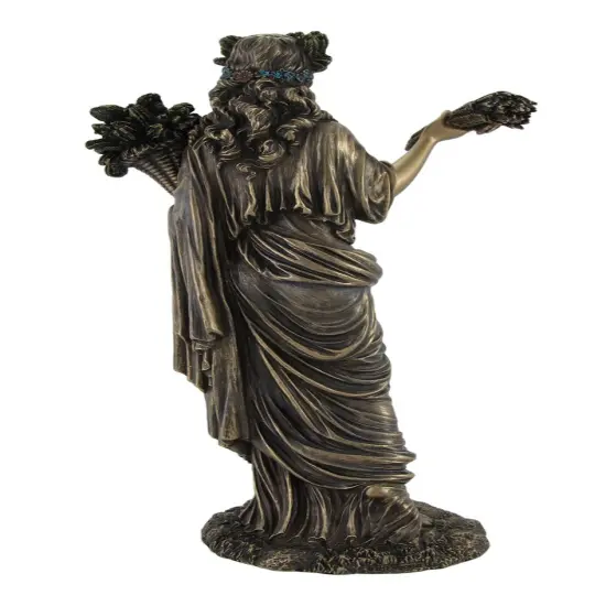 Greek Goddess of Harvest Demeter Bronzed Statue {3}