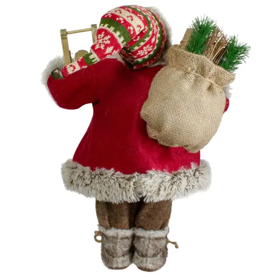 Northlight 18" Nordic Santa Christmas Figure with Sled Red {7}