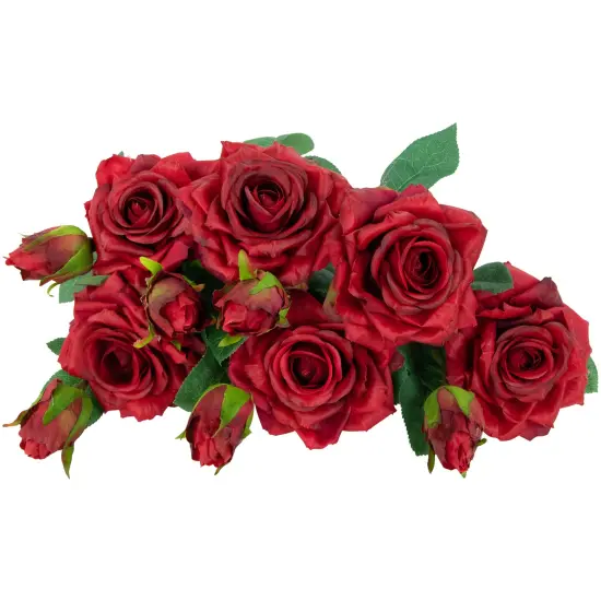 Northlight Real Touch&trade; Red Artificial Rose Stems, Set of 6 - 19" {7}