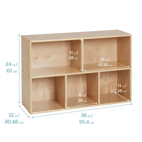 Streamline 5-Compartment Storage Cabinet, 24in High Natural {2}