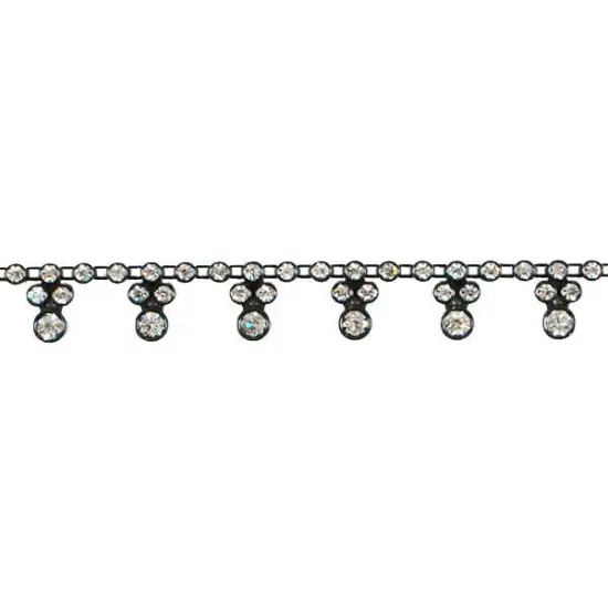 Scalloped Glass Rhinestone Trim White {2}