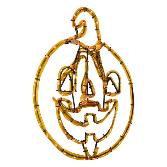 Northlight 18" Orange Jack O Lantern 4 Function LED Lighted Halloween Window Silhouette {6}