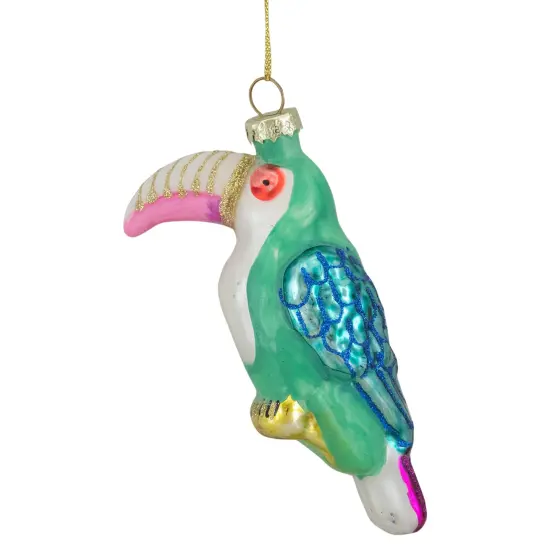 Northlight 4.75" Multi-Colored Glass Toucan Christmas Ornament {5}