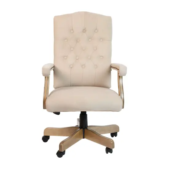 Merrick Lane Versailles High Back Tufted Home Office Chair With Height Adjustment And 360&deg; Swivel BomberBrownMicrofib {8}
