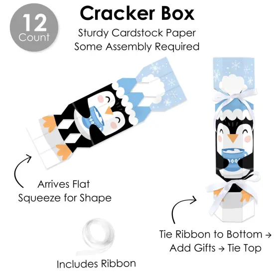 Big Dot of Happiness Winter Penguins - No Snap Holiday and Christmas Party Table Favors - DIY Cracker Boxes - Set of 12 {7}