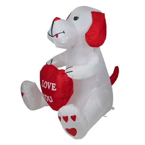 Northlight LED Lighted Inflatable Valentine's Day Doggie Outdoor Decoration - 4' Red {6}
