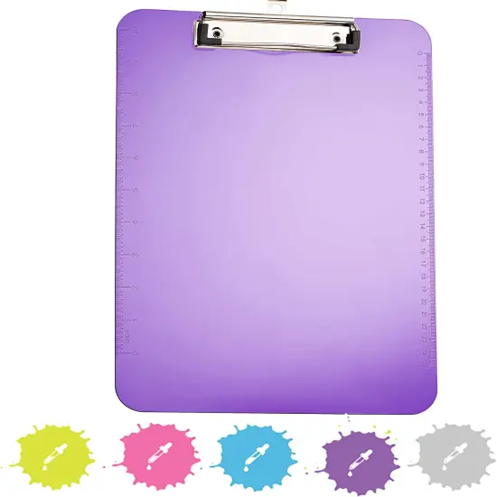 Enday Plastic Clipboard W/ Low Profile Clip Purple {1}