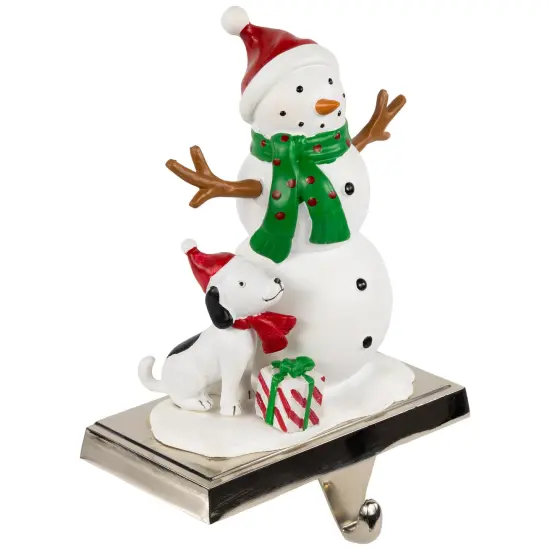 Northlight 6" Snowman and Puppy Christmas Stocking Holder White {4}