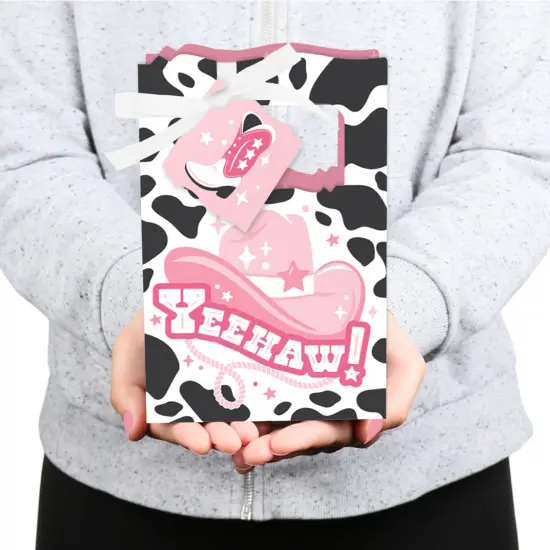 Big Dot of Happiness Rodeo Cowgirl - Pink Western Party Favor Boxes - Set of 12 {6}