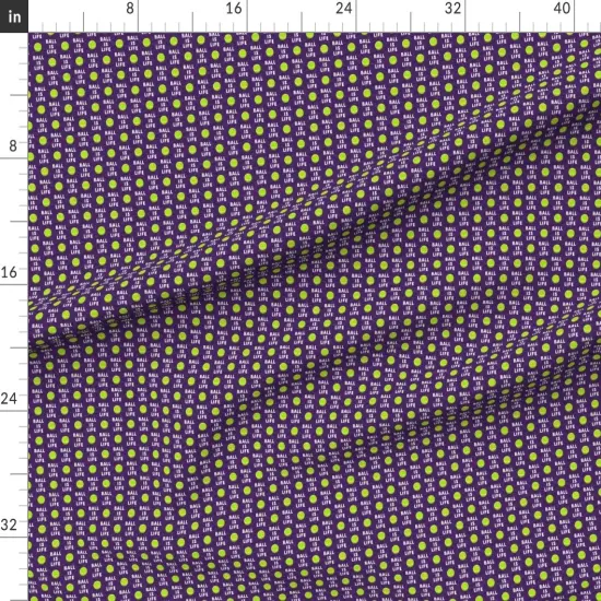 Various Fabrics by the Yard or Fat Quarter Dog Tennis Pet Ball Purple Custom Printed Fabric by Spoonflower {1}