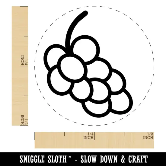 Grapes Outline Doodle Self-Inking Rubber Stamp for Stamping Crafting Planners Yellow {1}