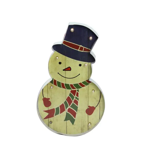 Midwest 20" Green LED Lighted Snowman Christmas Marquee Wall Decor {1}