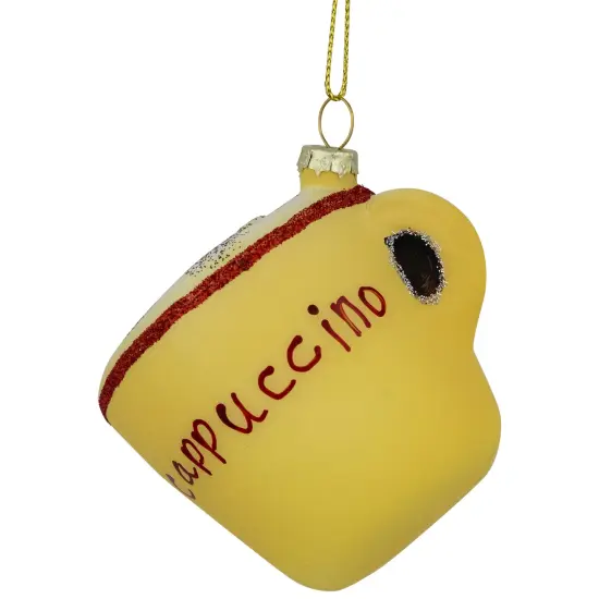 Northlight 4" Glittered Cappucino Glass Christmas Ornament Yellow {4}