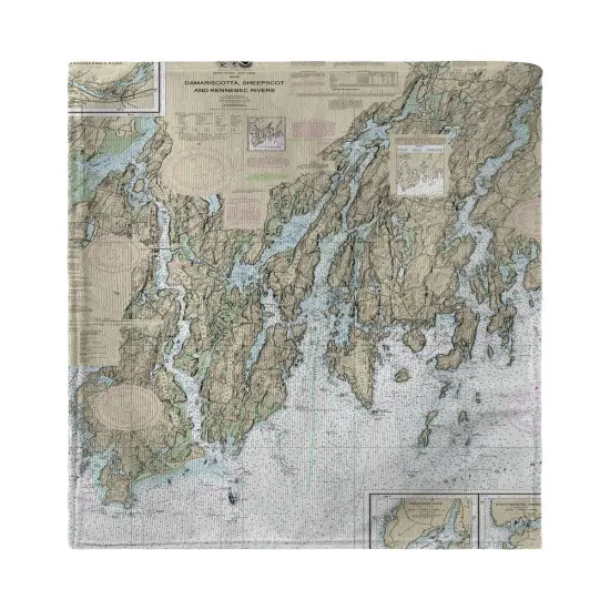Betsy Drake BoothBay, ME Nautical Map Beach Towel {1}