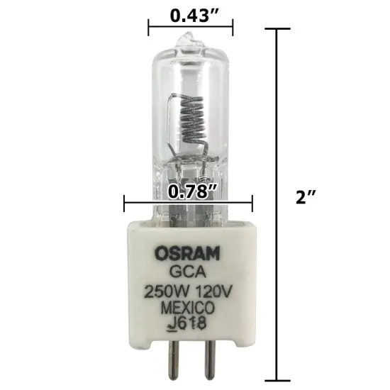 OSRAM GCA bulb 250w 120v G5.3 Single Ended Halogen light Bulb {2}
