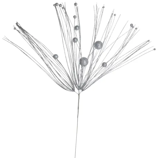Northlight Glittered Long Christmas Pick Spray Decoration - 43" - Silver {1}