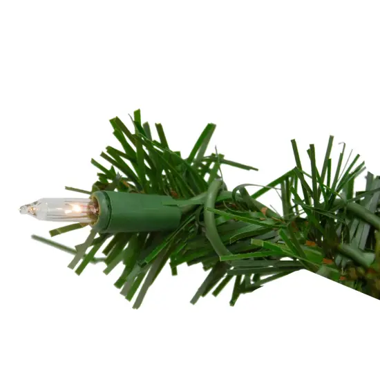 Northlight Pre-Lit Deluxe Windsor Artificial Pine Christmas Wreath - 16" - Clear Lights Green {4}
