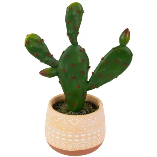 Northlight Real Touch&trade; Artificial Green and Red Potted Floral Cactus - 9.5" {4}