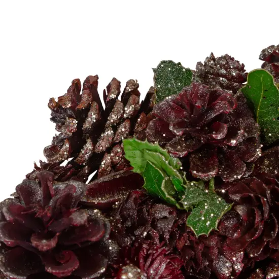 Northlight 13" Red and Gold Glittered Pine Cone and Berry Christmas Wreath {4}