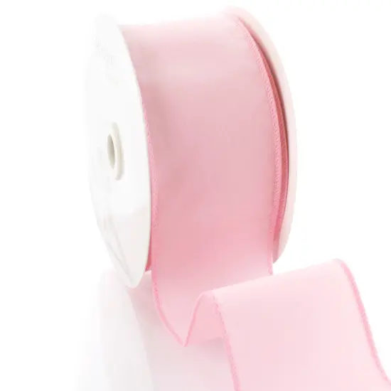 2.5" Wired Suede Velvet Ribbon Light Pink {2}