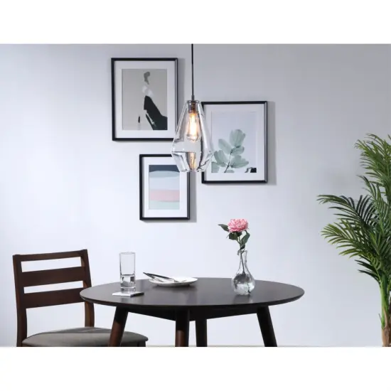 Gene 1 light Chrome and Clear glass pendant {2}
