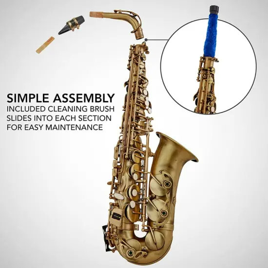 LyxJam Alto Saxophone, E Flat Brass Alto Sax Beginners Kit Antique Bronze {6}