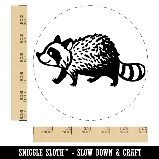 Cute Raccoon Walking Self-Inking Rubber Stamp for Stamping Crafting Planners Black {1}