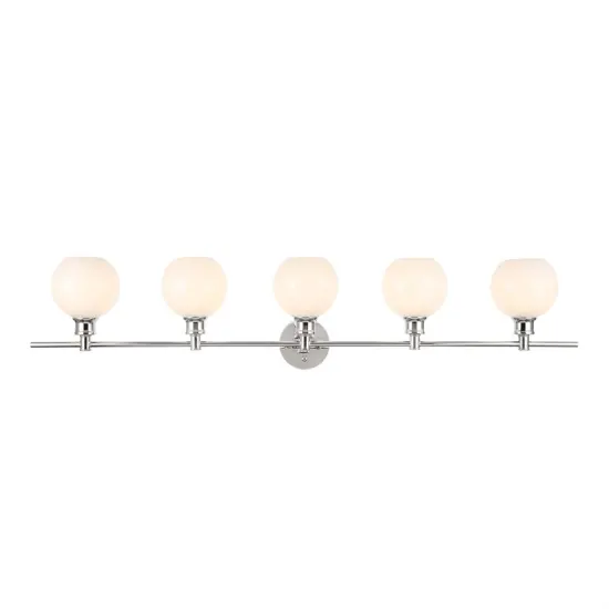 Collier 5 light Chrome and Frosted white glass Wall sconce {1}