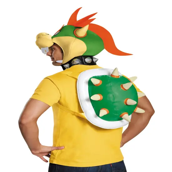 Super Mario Bros Bowser Adult Costume Kit Headpiece And Inflatable Shell {2}