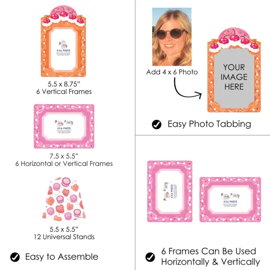 Big Dot of Happiness Hot Girl Bday - Vintage Cake Birthday Party 4x6 Picture Display - Paper Photo Frames - Set of 12 {5}