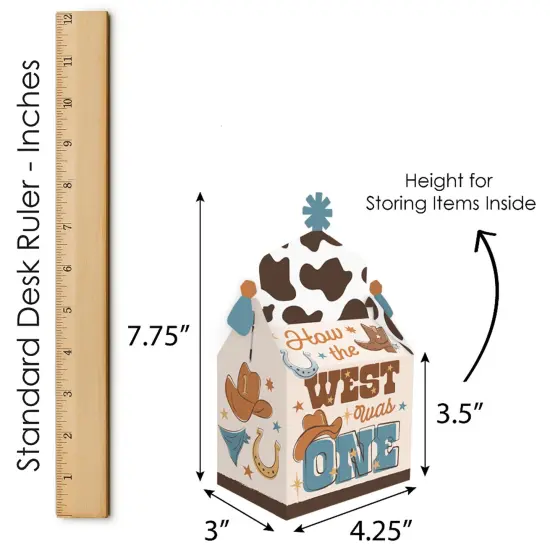 Big Dot of Happiness My First Rodeo - Treat Box Party Favors - Little Cowboy 1st Birthday Party Goodie Gable Boxes - Set of 12 {7}