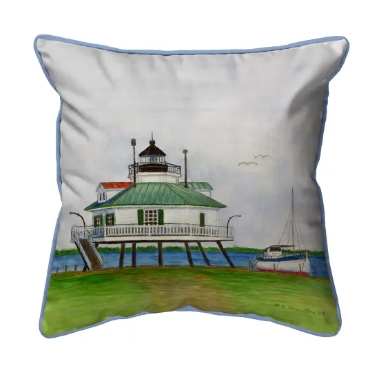 Betsy Drake Hopper Strait Lighthouse Small Indoor/Outdoor Pillow 11x14 {1}
