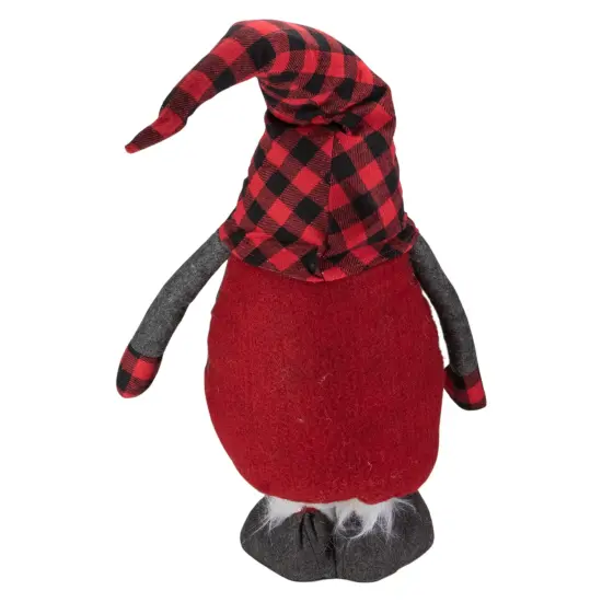 Northlight LED Lighted Extendable Plaid Gnome Christmas Figure - 41" Red {6}