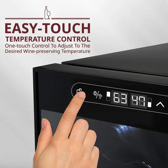 Schmecke 33-Bottle Dual Zone Wine Fridge, Freestanding Wine Refrigerator, Small Wine Cooler Stainless Steel {9}