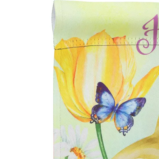Northlight Bunny and Butterflies "Happy Easter" Outdoor Garden Flag - 18" x 12.5" Green {6}