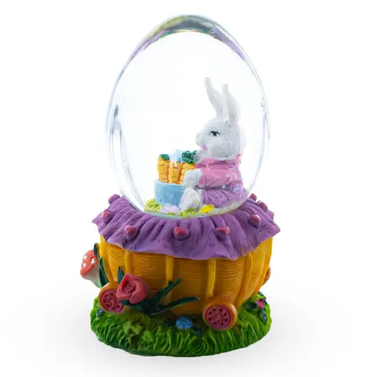 Bunny and Carrots Basket Water Globe {4}