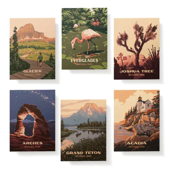 Twigs Paper - Assorted Vintage National Parks Greeting Cards - Stationery Cards with Envelopes - Thank You and Blank Note Cards - Greeting Cards for All Occasions - Made in USA (5.5 x 4.25,Set of 12) {4}