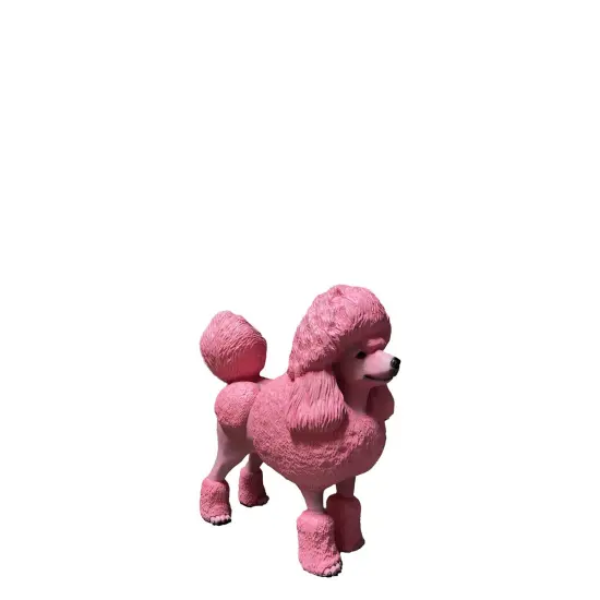 Pink Poodle Life Size Dog Statue {1}